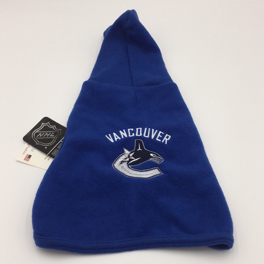 NHL Vancouver Canucks Hockey Dog Pet Fleece Hoodie Coat Size Medium